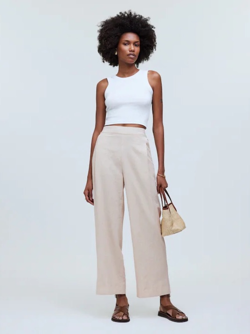 Pull-On Straight Crop Pant